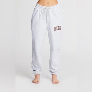 The Bar Chocolate Brown Logo Gray Varsity Sweatpants